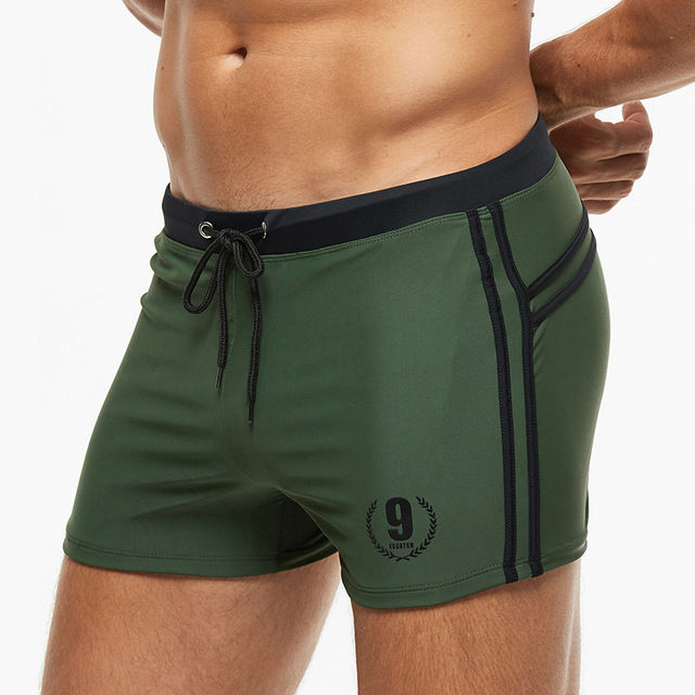 Miniatura: Men Breathable Swimsuits Male Swim Trunks Boxer Briefs Swim Suits Beach Shorts