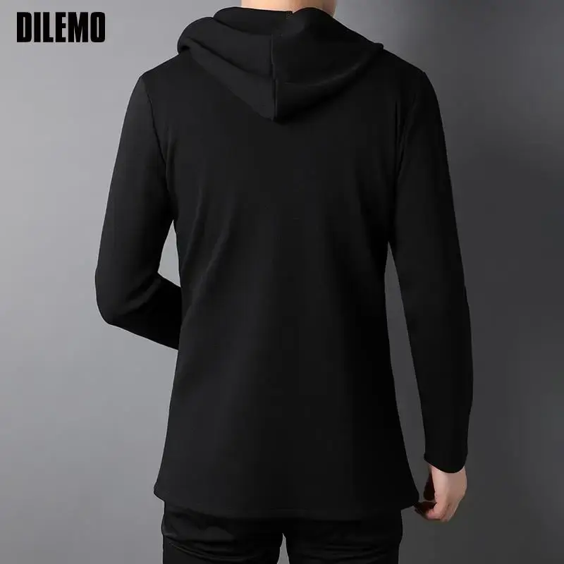 Miniatura: DILEMO Zipper Jackets for Men Solid Color Hooded Men Clothes