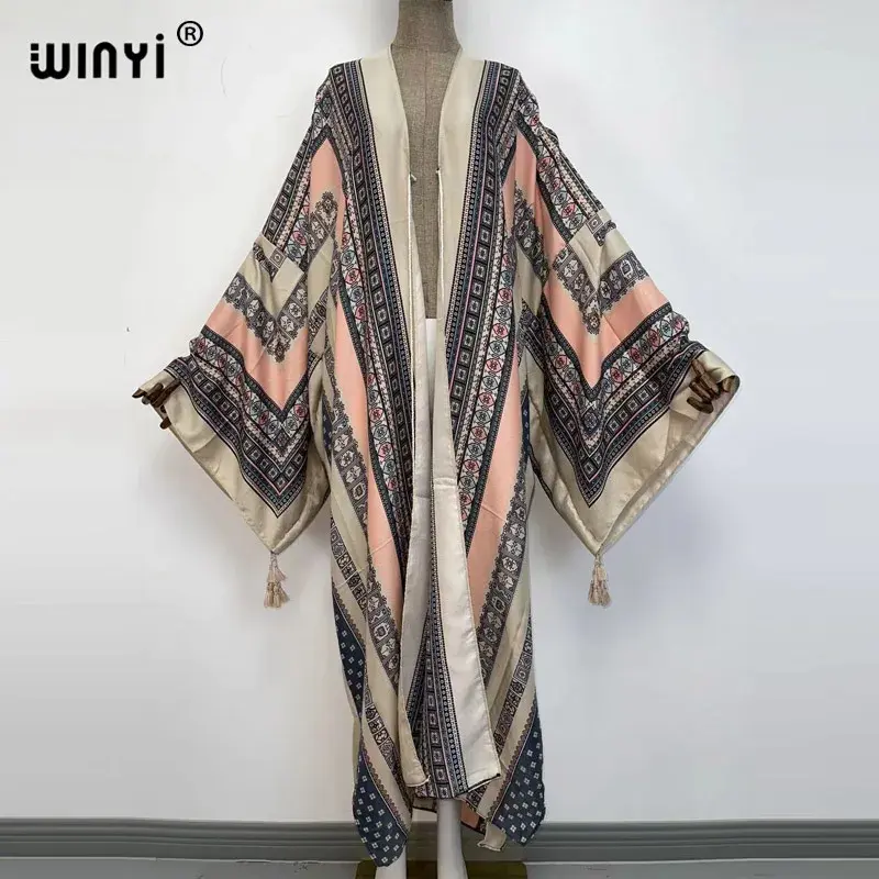 Miniatura: WINYI Middle East Spring Women Cardigan Stitch Robe ?Batwing Sleeve Silk Robe