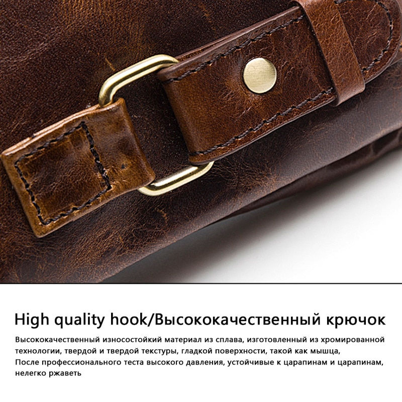 Miniatura: WESTAL Genuine Leather Waist Packs Men Waist Bags Fanny Pack Belt Bag Phone Bags