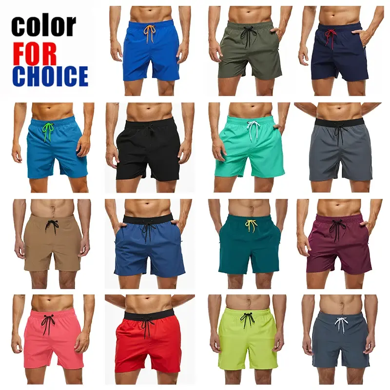 Thumbnail: Swim Trunks Quick Dry Beach Shorts With Zipper Pockets and Mesh Lining