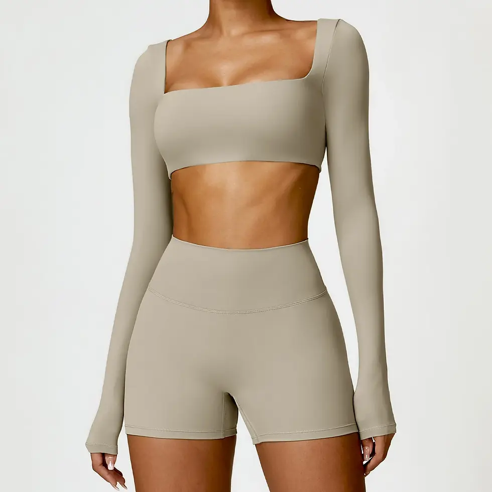 Miniatura: Yoga Set 2PCS Women Gym Long Sleeve Seamless Sportswear Workout Clothes