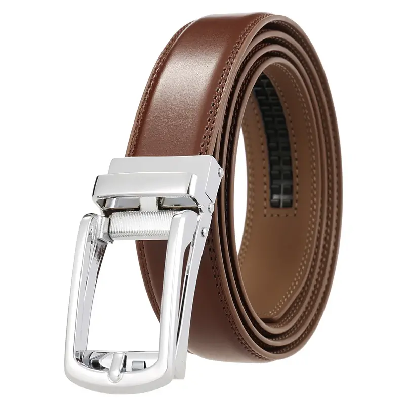 Miniatura: Genuine Leather Belt Hard Alloy Automatic Buckle Natural Cowhide 31mm