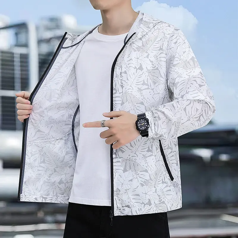 Miniatura: Windbreaker Men's Waterproof Lightweight Hooded Sunscreen Clothes Fishing