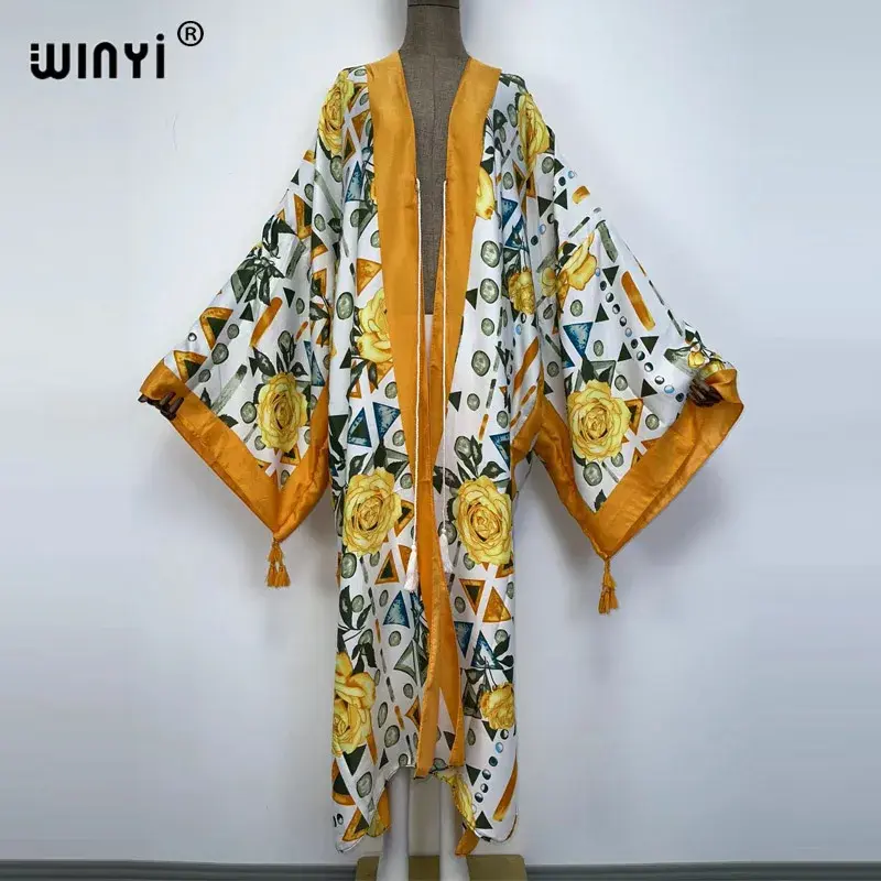 Miniatura: WINYI Middle East Spring Women Cardigan Stitch Robe ?Batwing Sleeve Silk Robe