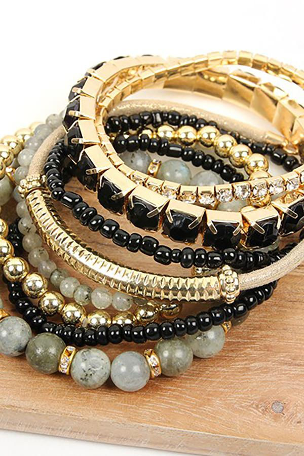 Miniatura: Hdb2269 - Plus Size Stackable Beads Bracelet Set