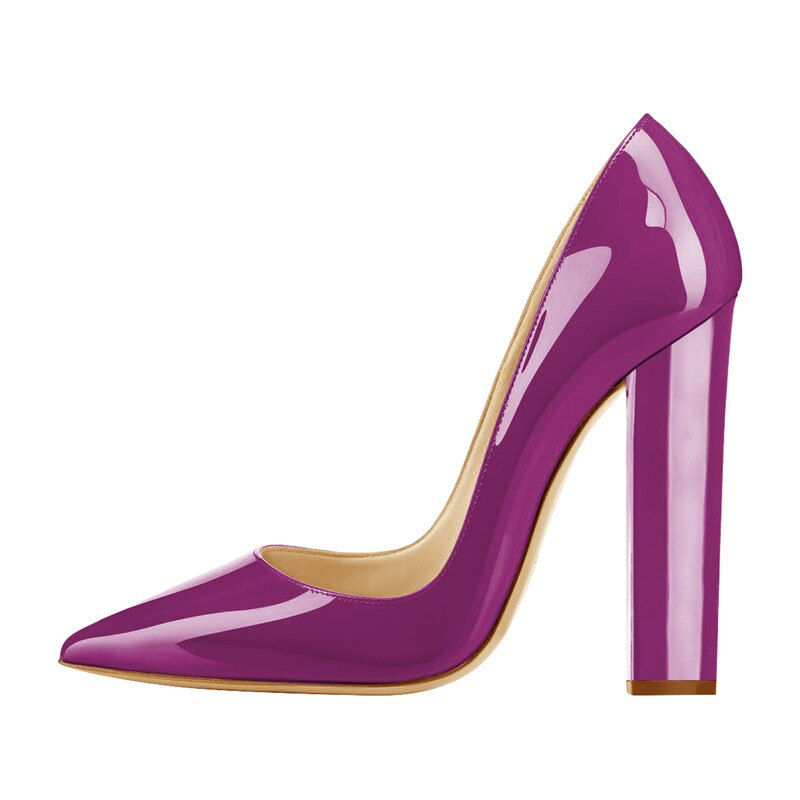 Miniatura: Onlymaker Pointed Toe Classic 12cm High Heels Slip on Thick Chunky Lady Pumps