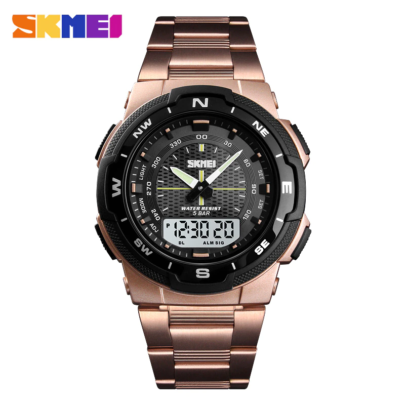 Miniatura: SKMEI Stainless Steel Strap Watches Stopwatch Chronograph Waterproof