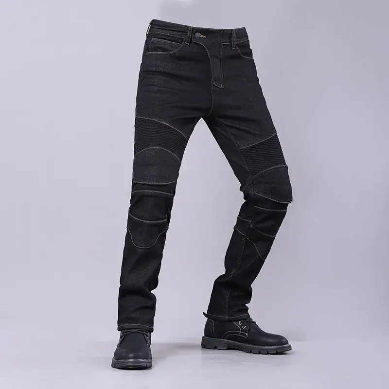 Miniatura: Men's Denim Pants Stretch Long Trousers Off-Road Protection Pants Plus Size 5XL