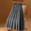 Miniatura: High Waist A-Line Folds Skirts Female Korean Fashion With Belt Midi Skirts
