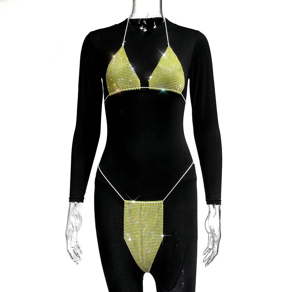 Thumbnail: Lingerie Women's Two Piece Set With Diamond Luxury Erotic Sexy Lingerie