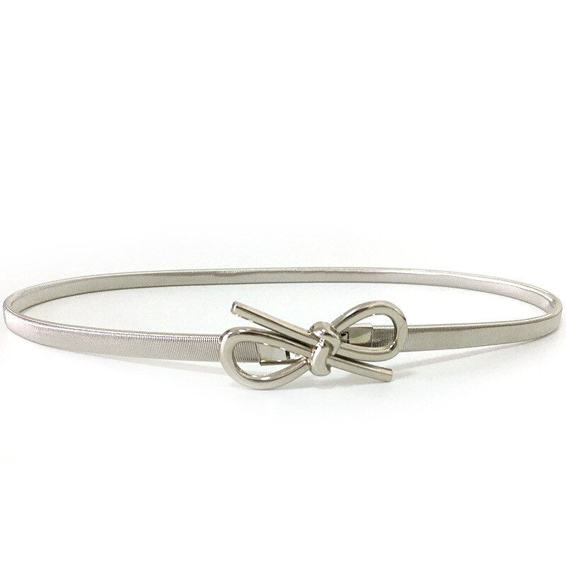 Miniatura: Elastic Belts Women Girl Stretch Skinny Waist Belt Flower Leaf Shape Metal