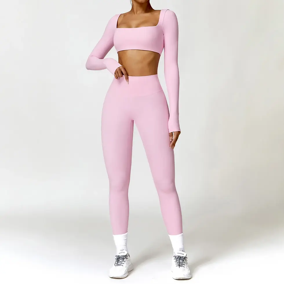 Miniatura: Yoga Set 2PCS Women Gym Long Sleeve Seamless Sportswear Workout Clothes