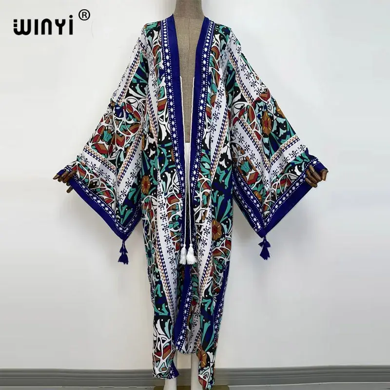 Miniatura: WINYI Middle East Spring Women Cardigan Stitch Robe ?Batwing Sleeve Silk Robe