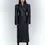Miniatura: Lautaro Long Black Fitted Soft Pu Leather Trench Coat for Women Shoulder Pads