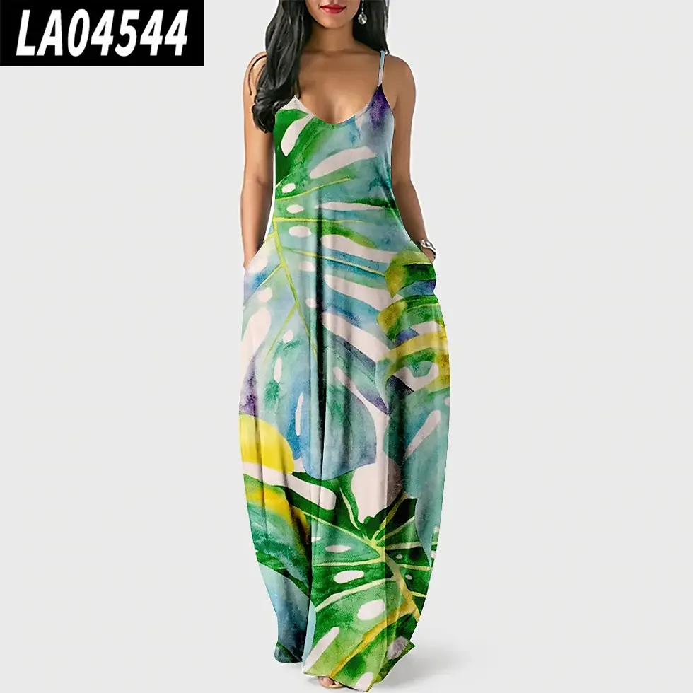 Miniatura: New Arrival Women Prints Long Maxi Dress Luxury Beachwear Clothes Plus Size 4XL