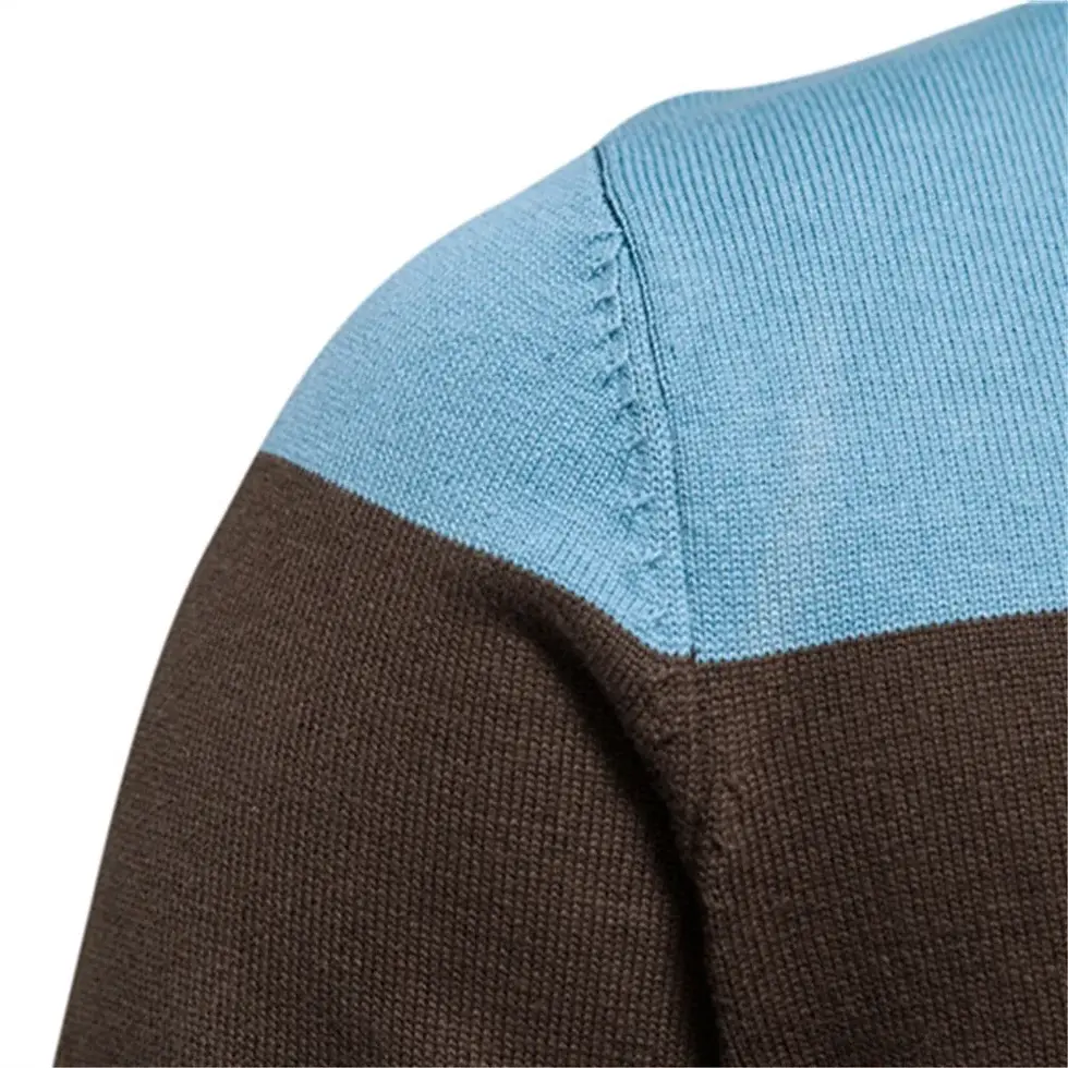 Thumbnail: Autumn and Winter 100% Cotton Men Zipper Cardigan Casual Patchwork Fashion