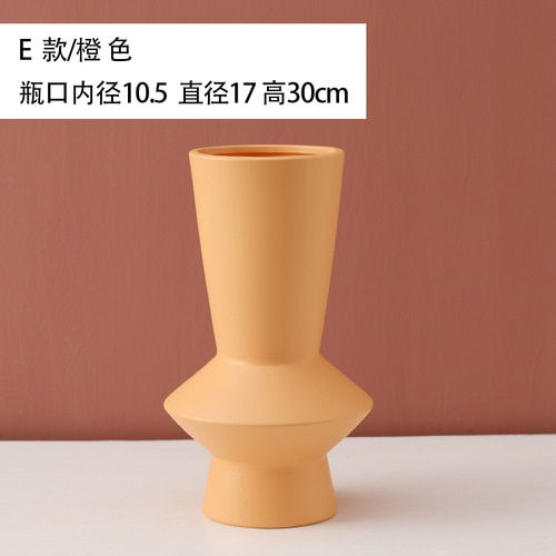Thumbnail: Ceramic Vase Minimalist Solid Color Vases for Flowers Abstract Art
