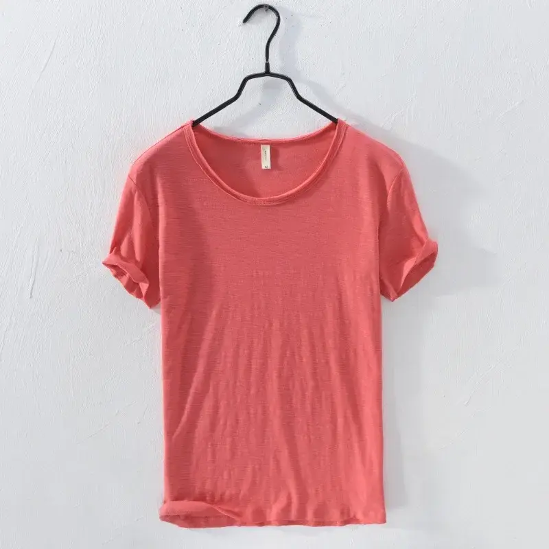 Miniatura: 100% Cotton, Lightweight,Breathable,Slim-Fit, O-Neck, Casual Basic Top