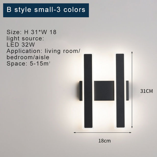 Miniatura: Nordic LED Wall Lamp Creative Personality Indoor Lighting Bedroom Bedside