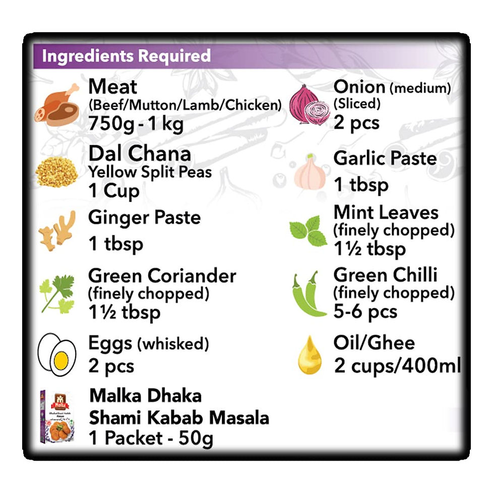 Thumbnail: Malka Dhaka Shami Kabab 50g Mix