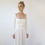 Thumbnail: Bestseller Ivory Square Neckline Minimalist Satin Wedding Dress #1351