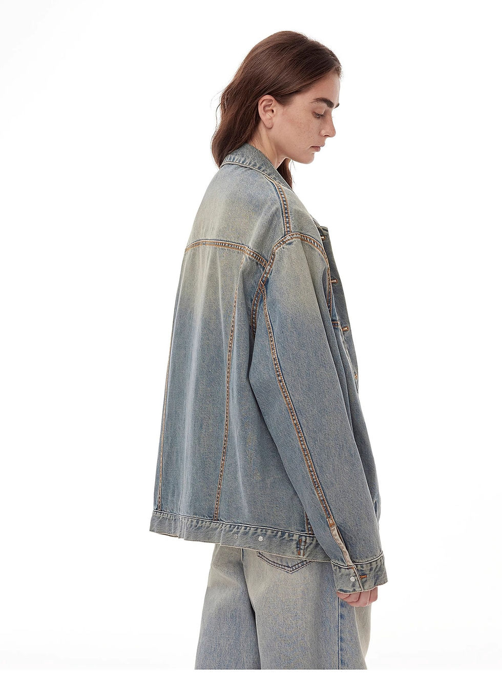 Thumbnail: Stylish and Versatile Vintage Handcrafted Distressed Reversible Denim Jacket