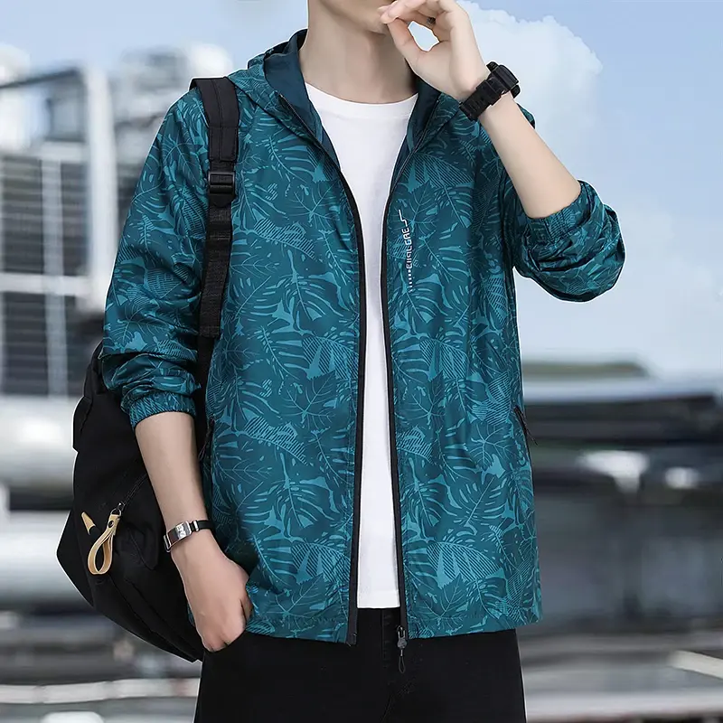 Miniatura: Windbreaker Men's Waterproof Lightweight Hooded Sunscreen Clothes Fishing