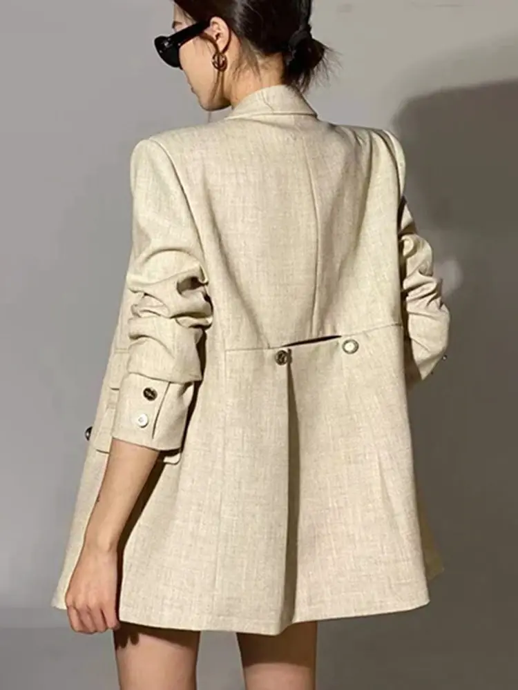Miniatura: Beige Three Piece Sets Female v Neck Sleeveless Hollow Out Slim Vest Loose Top