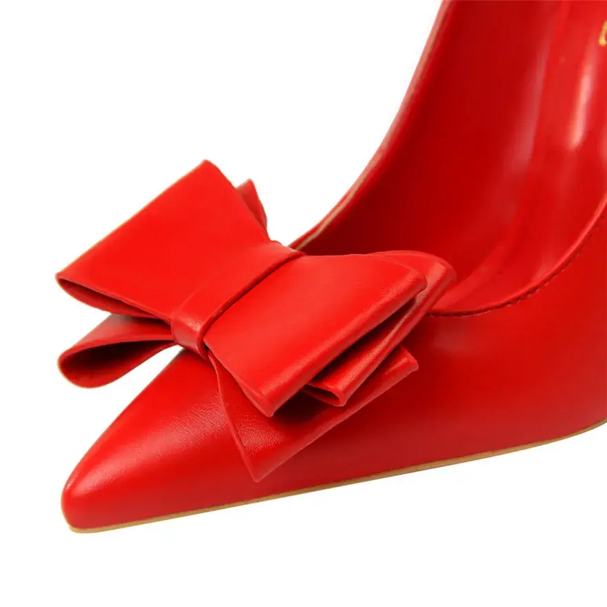 Miniatura: Soft Leather Pointy Toe Women High Heels Stiletto Dress Office Lady Shoes