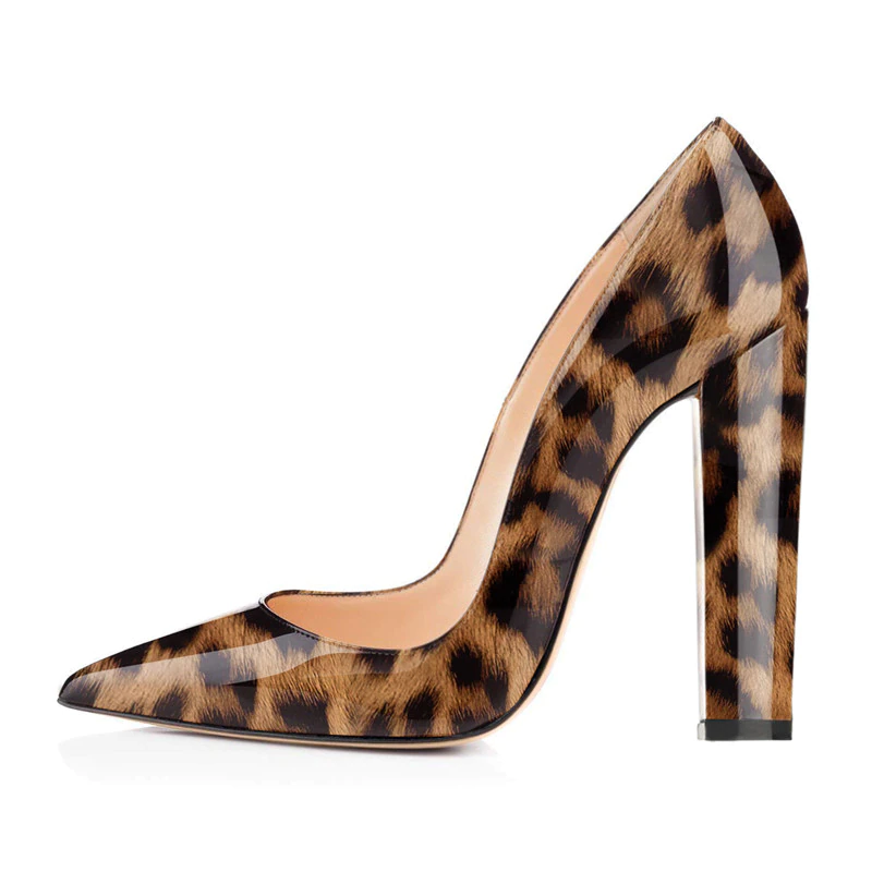 Miniatura: Onlymaker Pointed Toe Classic 12cm High Heels Slip on Thick Chunky Lady Pumps