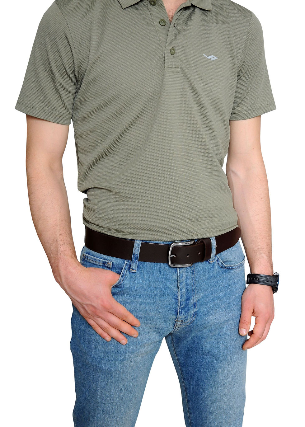 Thumbnail: Everest Brown Leather Veg Tanned Men Belt