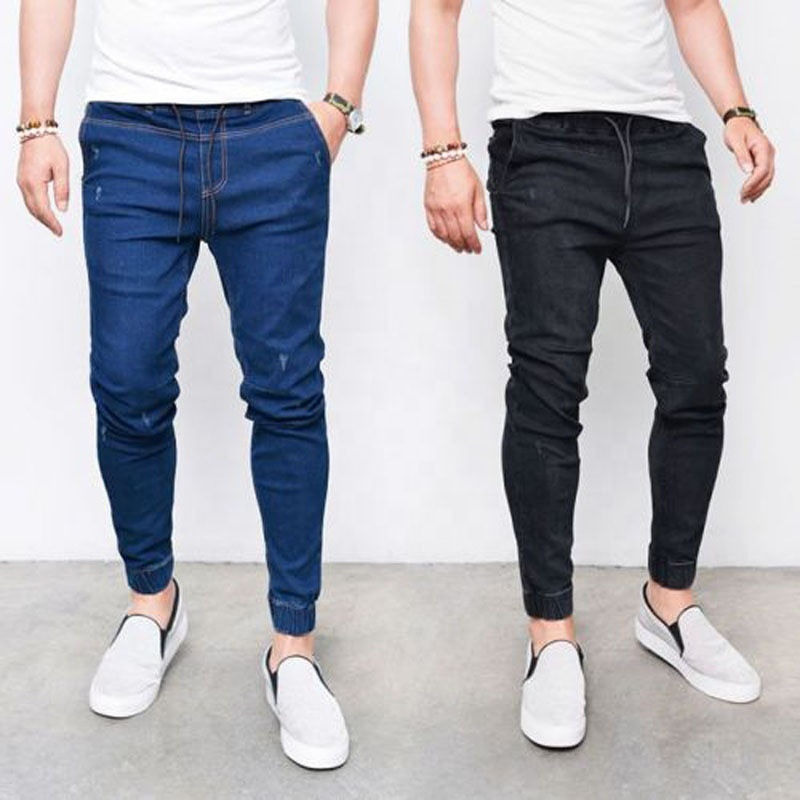 Miniatura: Straight Elastic Denim Pants Jeans Skinny Trousers Men Fashion Pants