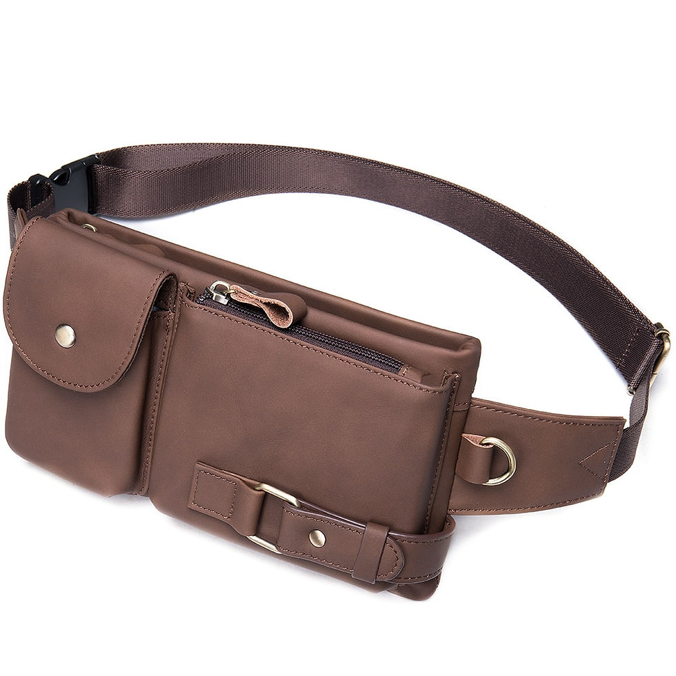 Miniatura: WESTAL Genuine Leather Waist Packs Men Waist Bags Fanny Pack Belt Bag Phone Bags