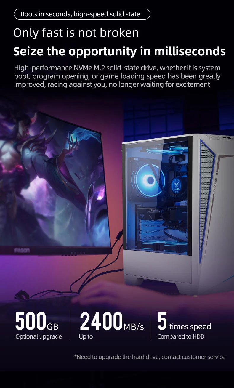 Thumbnail: IPASON Battlefield S5 Desktop Computer R5 5600X Ram 16GB DDR4  Gaming Computer