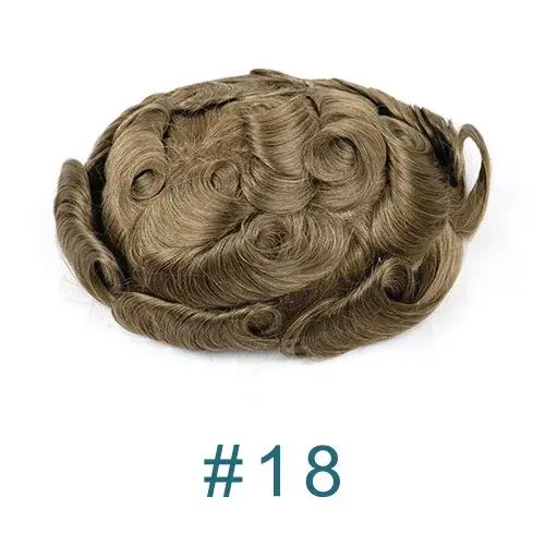 Thumbnail: Lace Front Male Hair Wigs Ash Blonde Breathable Human Hair Men Toupee Lace