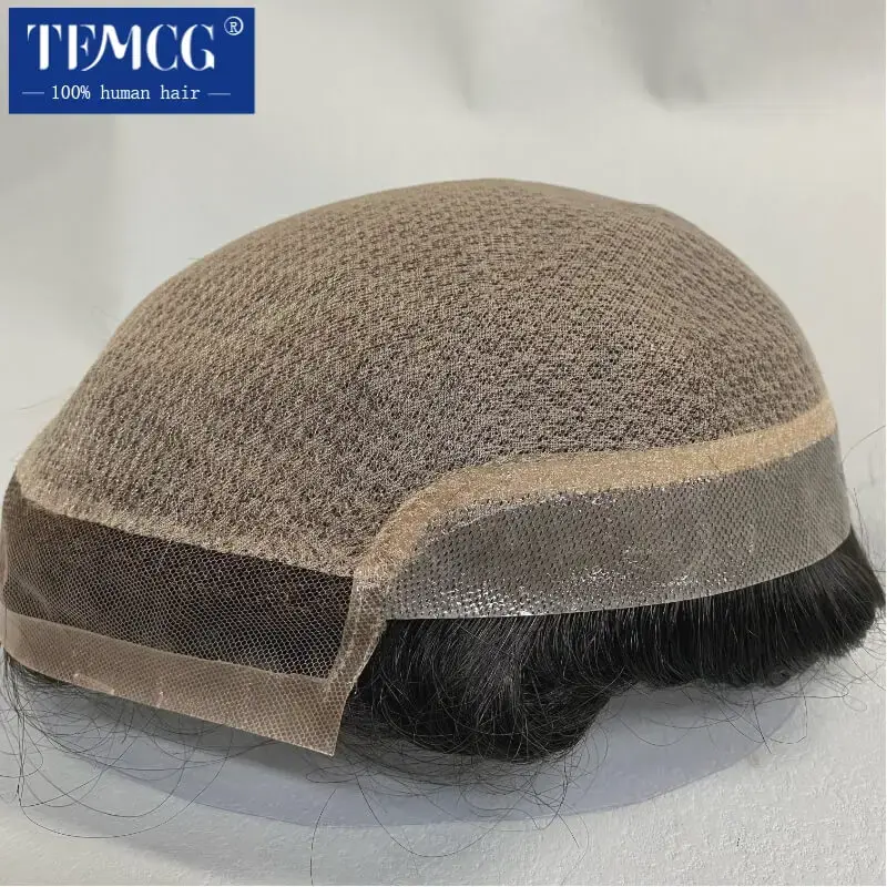 Thumbnail: Silk Base With Swiss Lace Front Prosthesis Men Toupee 100% Human Hair