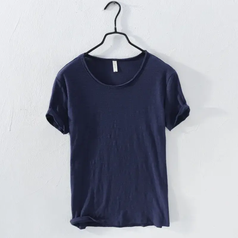 Thumbnail: 100% Cotton, Lightweight,Breathable,Slim-Fit, O-Neck, Casual Basic Top