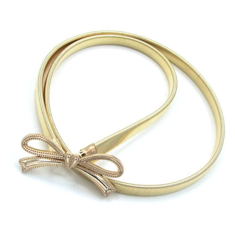 Miniatura: Elastic Belts Women Girl Stretch Skinny Waist Belt Flower Leaf Shape Metal