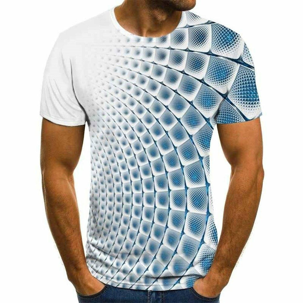 Thumbnail: Summer Popular 3D Geometric Modeling T Shirt Creative Character Men T-Shirt