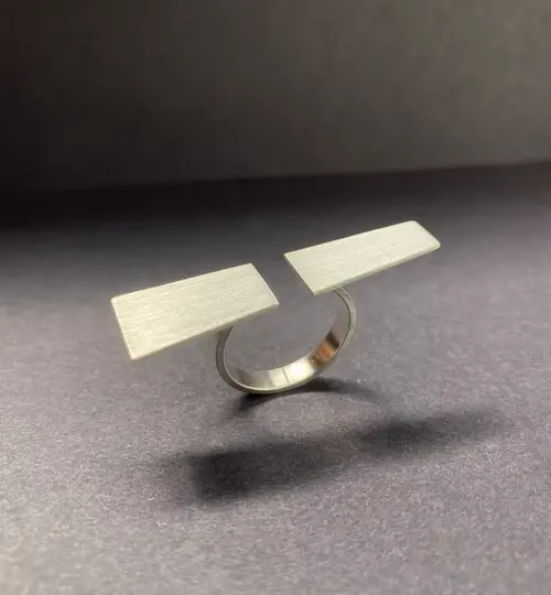 Thumbnail: Geometric Split Statement Ring - Adjustable