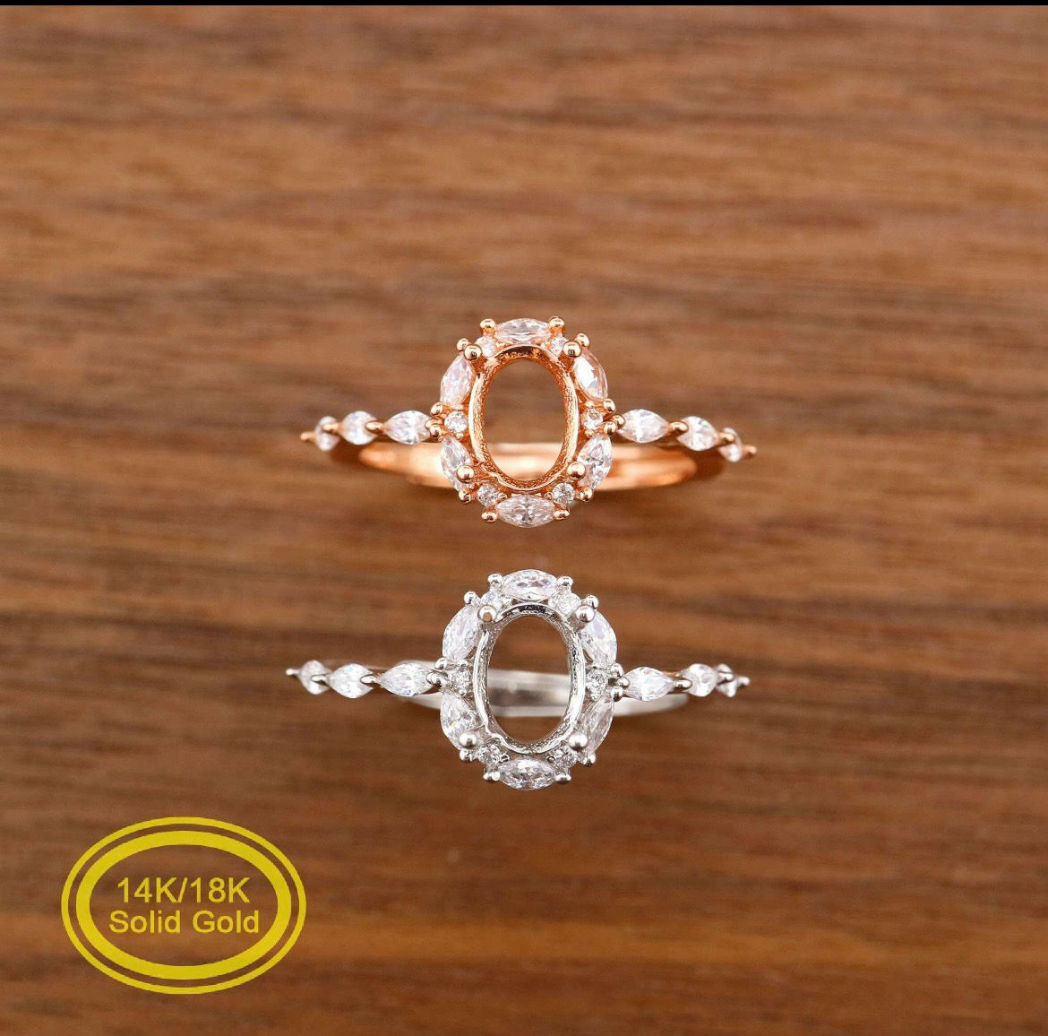 14K Solid Gold Vintage Style Ring