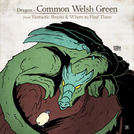 Common Welsh Green, Legendás állatok, összes legendás állat. fantastic beasts, all fantastic beasts, harry potter, j k rowling, Illusztráció, Szőke-Kiss Márton, szabadúszó, illusztrátor, grafikus, reklámgrafika, logó, logótervezés, Budapest, Békéscsaba