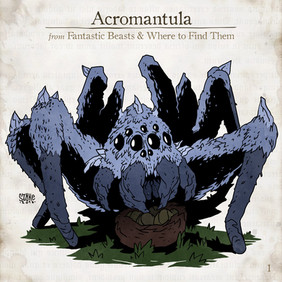 Acromantula, Legendás állatok, összes legendás állat. fantastic beasts, all fantastic beasts, harry potter, j k rowling, Illusztráció, Szőke-Kiss Márton, szabadúszó, illusztrátor, grafikus, reklámgrafika, logó, logótervezés, Budapest, Békéscsaba