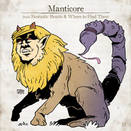 Manticore, Legendás állatok, összes legendás állat. fantastic beasts, all fantastic beasts, harry potter, j k rowling, Illusztráció, Szőke-Kiss Márton, szabadúszó, illusztrátor, grafikus, reklámgrafika, logó, logótervezés, Budapest, Békéscsaba