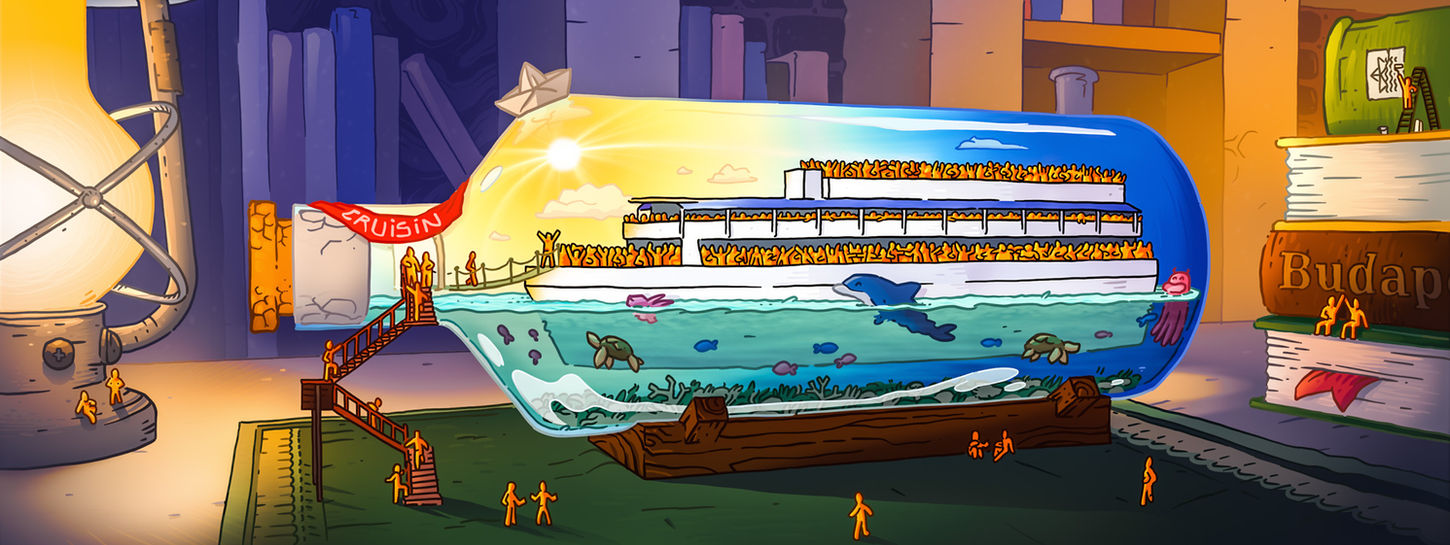 Cruisin, Boat party, Danube, Europe ship, Illustration, Márton Szőke-Kiss, freelance, illustrator, graphic, advertising graphics, logo, logo design, Budapest, Békéscsaba