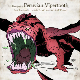 Peruvian Vipertooth, Legendás állatok, összes legendás állat. fantastic beasts, all fantastic beasts, harry potter, j k rowling, Illusztráció, Szőke-Kiss Márton, szabadúszó, illusztrátor, grafikus, reklámgrafika, logó, logótervezés, Budapest, Békéscsaba