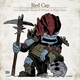 Red Cap, Legendás állatok, összes legendás állat. fantastic beasts, all fantastic beasts, harry potter, j k rowling, Illusztráció, Szőke-Kiss Márton, szabadúszó, illusztrátor, grafikus, reklámgrafika, logó, logótervezés, Budapest, Békéscsaba