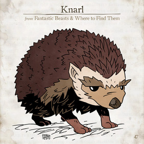 Knarl, Legendás állatok, összes legendás állat. fantastic beasts, all fantastic beasts, harry potter, j k rowling, Illusztráció, Szőke-Kiss Márton, szabadúszó, illusztrátor, grafikus, reklámgrafika, logó, logótervezés, Budapest, Békéscsaba