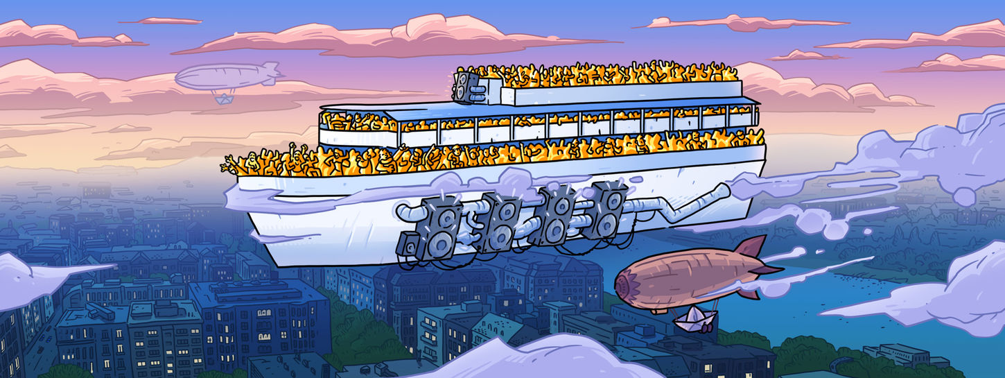 Cruisin, Boat party, Danube, Europe ship, Illustration, Márton Szőke-Kiss, freelance, illustrator, graphic, advertising graphics, logo, logo design, Budapest, Békéscsaba
